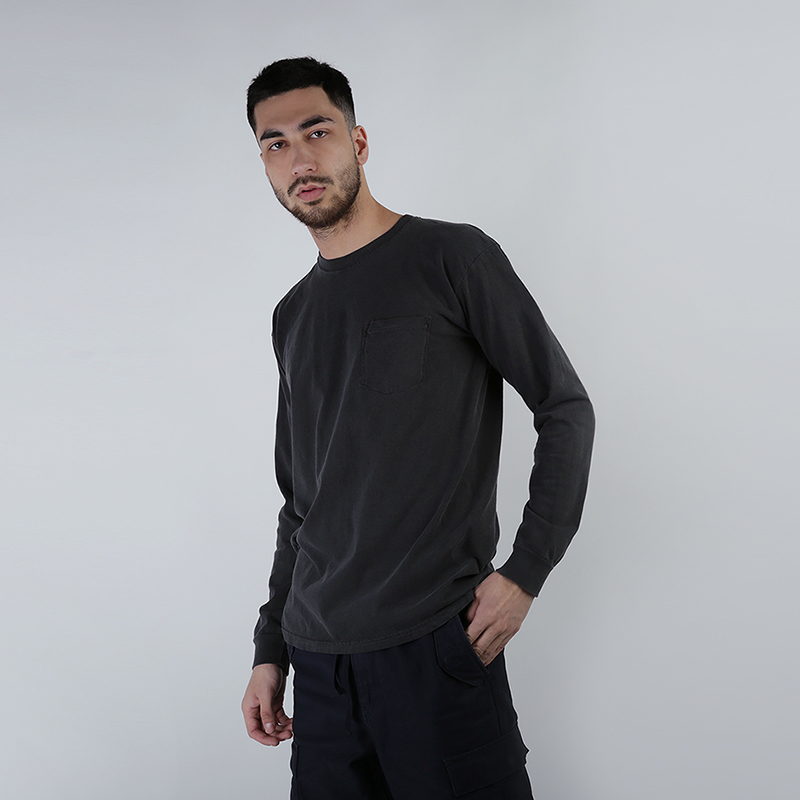 Лонгслив Stussy Camo Stock Pig Dyed PKT LS Tee (1954366-black)  - цена, описание, фото 1